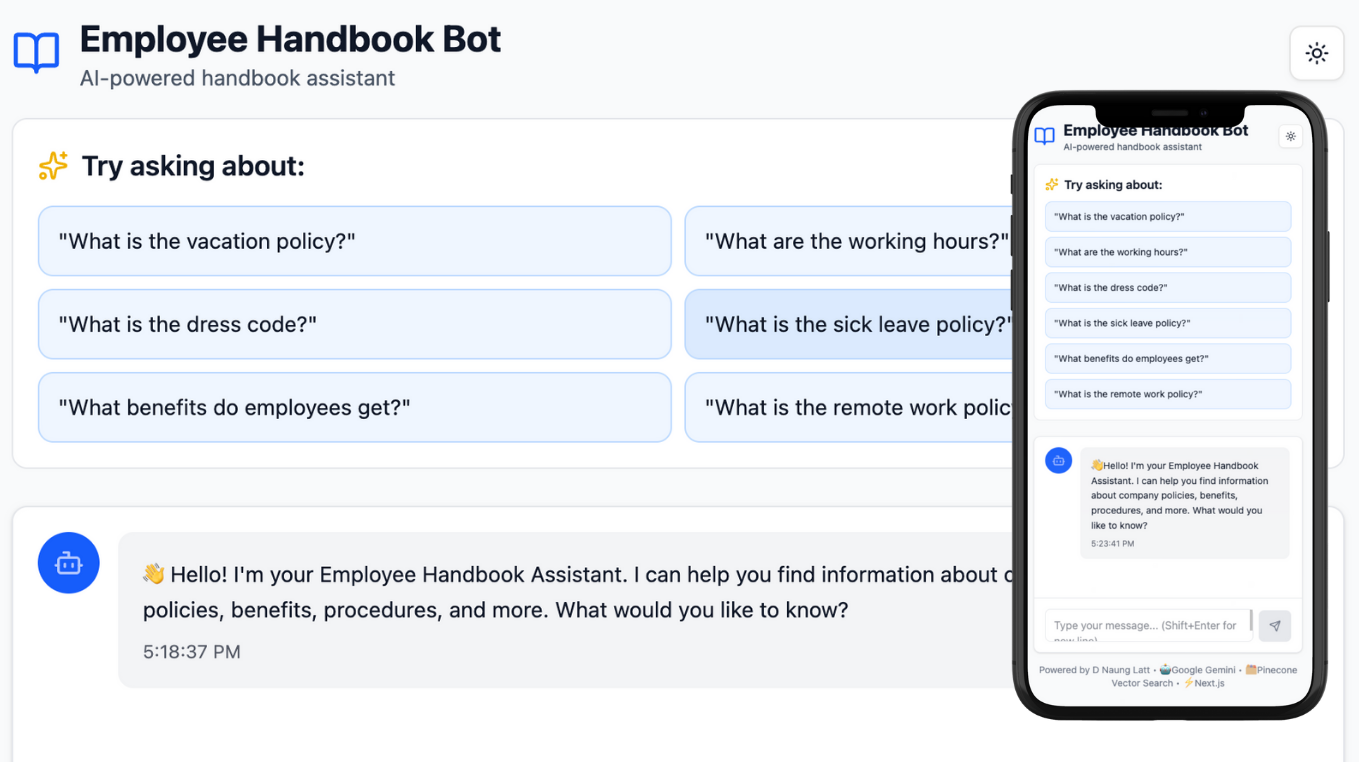 AI-Powered : Employee Handbook Bot